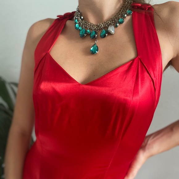 Beautiful Vintage 80’s satin evening gown. Sz 2/4 - Picture 6 of 6